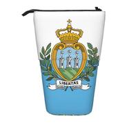 ENRPTY Flag Of San Marino Print Telescopic Pencil Bag Big Capacity Pop Up Storage Makeup Bag For Office Supplies