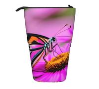 ENRPTY Floral With Butterfly Print Telescopic Pencil Bag Big Capacity Pop Up Storage Makeup Bag For Office Supplies