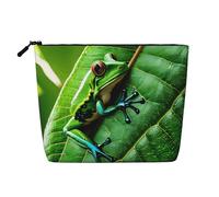 ENRPTY Frog Leaves Print Women'S Makeup Make Up Bag Zipper Pouch Travel Storage Pouch Large Capacity Purse
