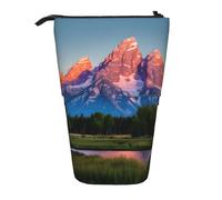ENRPTY Grand Teton National Park Print Telescopic Pencil Bag Big Capacity Pop Up Storage Makeup Bag For Office Supplies