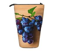 ENRPTY Grape Pattern Print Telescopic Pencil Bag Big Capacity Pop Up Storage Makeup Bag For Office Supplies