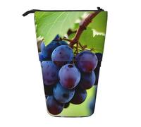 ENRPTY Grape Print Telescopic Pencil Bag Big Capacity Pop Up Storage Makeup Bag For Office Supplies