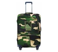 ENRPTY Green Army Digital Camouflage Print Suitcase Decoraitve Covers Washable Suitcase Cover Travel Luggage Accessories, Black, Large