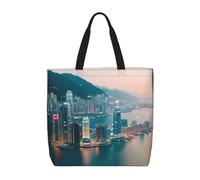 ENRPTY Hong Kong Print Casual Shoulder Bag Handbag Outdoors Holiday Weekender Travel Shopping
