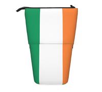 ENRPTY Irish Flag Print Telescopic Pencil Bag Big Capacity Pop Up Storage Makeup Bag For Office Supplies