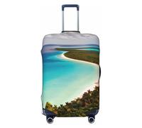 ENRPTY Island Of Cuba Print Suitcase Decoraitve Covers Washable Suitcase Cover Travel Luggage Accessories, Black, L