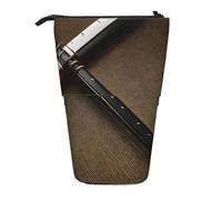 ENRPTY Japanese Samurai Sword Print Telescopic Pencil Bag Big Capacity Pop Up Storage Makeup Bag For Office Supplies
