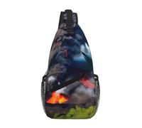 ENRPTY Kilauea Volcano Bloom Print Cross Chest Bag Diagonally Large Capacity And Adjustable Straps Travel Daypack