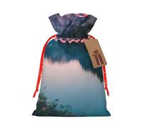 ENRPTY Lake And Sunset Print Personalized Drawstring Gift Packing Bag For Anniversary Wedding Christmas
