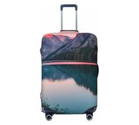 ENRPTY Lake And Sunset Print Suitcase Decoraitve Covers Washable Suitcase Cover Travel Luggage Accessories, Black, S