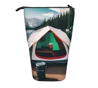 ENRPTY Lake Camping Print Telescopic Pencil Bag Big Capacity Pop Up Storage Makeup Bag For Office Supplies