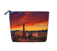 ENRPTY Las Vegas Sunset Print Women'S Makeup Make Up Bag Zipper Pouch Travel Storage Pouch Large Capacity Purse