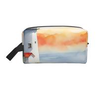 ENRPTY Lighthouse Print Travel Toiletry Zipper Storage Pouch For Women Men Portable Makeup Bag Purse