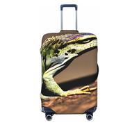 ENRPTY Lizard Hd Print Suitcase Decoraitve Covers Washable Suitcase Cover Travel Luggage Accessories, Black, S