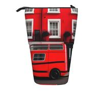 ENRPTY London Street Print Telescopic Pencil Bag Big Capacity Pop Up Storage Makeup Bag For Office Supplies