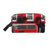 ENRPTY London Street Print Travel Toiletry Zipper Storage Pouch For Women Men Portable Makeup Bag Purse