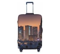 ENRPTY Los Angeles Skyline Print Suitcase Decoraitve Covers Washable Suitcase Cover Travel Luggage Accessories, Black, M