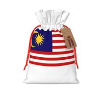 ENRPTY Malaysia Flag Print Personalized Drawstring Gift Packing Bag For Anniversary Wedding Christmas