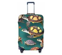 ENRPTY Many Animals Sea Turtles Print Suitcase Decoraitve Covers Washable Suitcase Cover Travel Luggage Accessories, Black, M