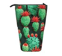 ENRPTY Many Small Cactus Art Print Telescopic Pencil Bag Big Capacity Pop Up Storage Makeup Bag For Office Supplies