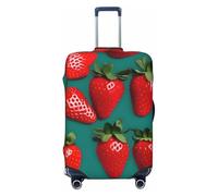 ENRPTY Many Strawberry Print Suitcase Decoraitve Covers Washable Suitcase Cover Travel Luggage Accessories, Black, XL