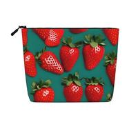 ENRPTY Many Strawberry Print Women'S Makeup Make Up Bag Zipper Pouch Travel Storage Pouch Large Capacity Purse