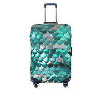 ENRPTY Mermaid Scale Print Suitcase Decoraitve Covers Washable Suitcase Cover Travel Luggage Accessories, Black, X-Large