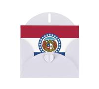 ENRPTY Missouri State Flag Print Pearlescent Paper Thank You Cards With Envelopes And Stickers For Holiday Greeting
