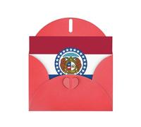 ENRPTY Missouri State Flag Print Pearlescent Paper Thank You Cards With Envelopes And Stickers For Holiday Greeting