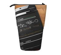 ENRPTY Movies Clapperboard Pattern Print Telescopic Pencil Bag Big Capacity Pop Up Storage Makeup Bag For Office Supplies