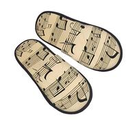ENRPTY Musical Notes Print Lightweight Warm House Slippers Comfortable Indoor Slippers For Men And Women