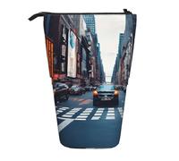 ENRPTY New York City Print Telescopic Pencil Bag Big Capacity Pop Up Storage Makeup Bag For Office Supplies