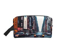 ENRPTY New York City Print Travel Toiletry Zipper Storage Pouch For Women Men Portable Makeup Bag Purse