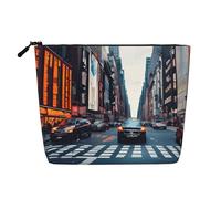 ENRPTY New York City Print Women'S Makeup Make Up Bag Zipper Pouch Travel Storage Pouch Large Capacity Purse