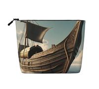 ENRPTY Old Viking Boat Print Women'S Makeup Make Up Bag Zipper Pouch Travel Storage Pouch Large Capacity Purse
