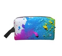 ENRPTY Paint Splatter Backdrop Print Travel Toiletry Zipper Storage Pouch For Women Men Portable Makeup Bag Purse