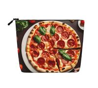 ENRPTY Pizza Food Print Women'S Makeup Make Up Bag Zipper Pouch Travel Storage Pouch Large Capacity Purse