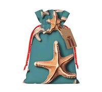 ENRPTY Sea Shell Starfish Print Personalized Drawstring Gift Packing Bag For Anniversary Wedding Christmas