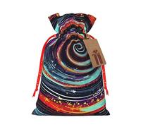 ENRPTY Space Spiral Cosmic Print Personalized Drawstring Gift Packing Bag For Anniversary Wedding Christmas