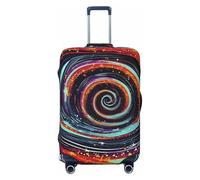 ENRPTY Space Spiral Cosmic Print Suitcase Decoraitve Covers Washable Suitcase Cover Travel Luggage Accessories, Black, L