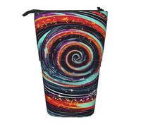 ENRPTY Space Spiral Cosmic Print Telescopic Pencil Bag Big Capacity Pop Up Storage Makeup Bag For Office Supplies