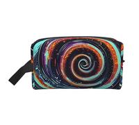 ENRPTY Space Spiral Cosmic Print Travel Toiletry Zipper Storage Pouch For Women Men Portable Makeup Bag Purse, White, One Size