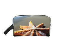 ENRPTY Starfish Lighthouse Beach Print Travel Toiletry Zipper Storage Pouch For Women Men Portable Makeup Bag Purse