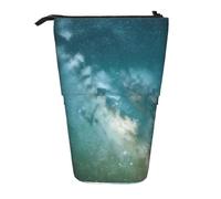 ENRPTY Starry Night Sky Deep Outer Space Print Telescopic Pencil Bag Big Capacity Pop Up Storage Makeup Bag For Office Supplies
