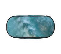 ENRPTY Starry Night Sky Deep Outer Space Print With Zipper Compartments Stationery Pencil Bag Portable Cosmetic Storage Bag