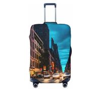 ENRPTY Streets Of New York City Print Suitcase Decoraitve Covers Washable Suitcase Cover Travel Luggage Accessories, Black, S