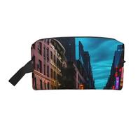 ENRPTY Streets Of New York City Print Travel Toiletry Zipper Storage Pouch For Women Men Portable Makeup Bag Purse