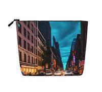 ENRPTY Streets Of New York City Print Women'S Makeup Make Up Bag Zipper Pouch Travel Storage Pouch Large Capacity Purse