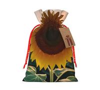 ENRPTY Sunflower And Sunset Print Personalized Drawstring Gift Packing Bag For Anniversary Wedding Christmas