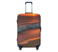 ENRPTY Sunset At The Beach Print Suitcase Decoraitve Covers Washable Suitcase Cover Travel Luggage Accessories, Black, L